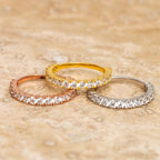 0.35 TCW Round Brilliant Cut Half Eternity Perfect Moissanite Wedding Band