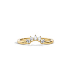 0.25 TCW Pear Moissanite Crown Wedding Band