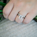 1.75 CT Emerald Cut Moissanite Solitaire Engagement Ring