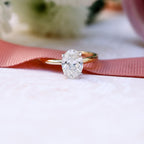 2.0 CT Oval Cut Moissanite Solitaire Setting Engagement Ring