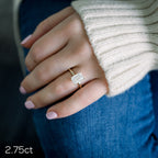 2.75 CT Emerald Cut Moissanite Solitaire Engagement Ring