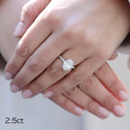2.50 CT Oval Moissanite Pave Setting Engagement Ring