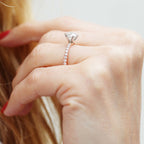 2.0 CT Round Moissanite Pave Setting Engagement Ring