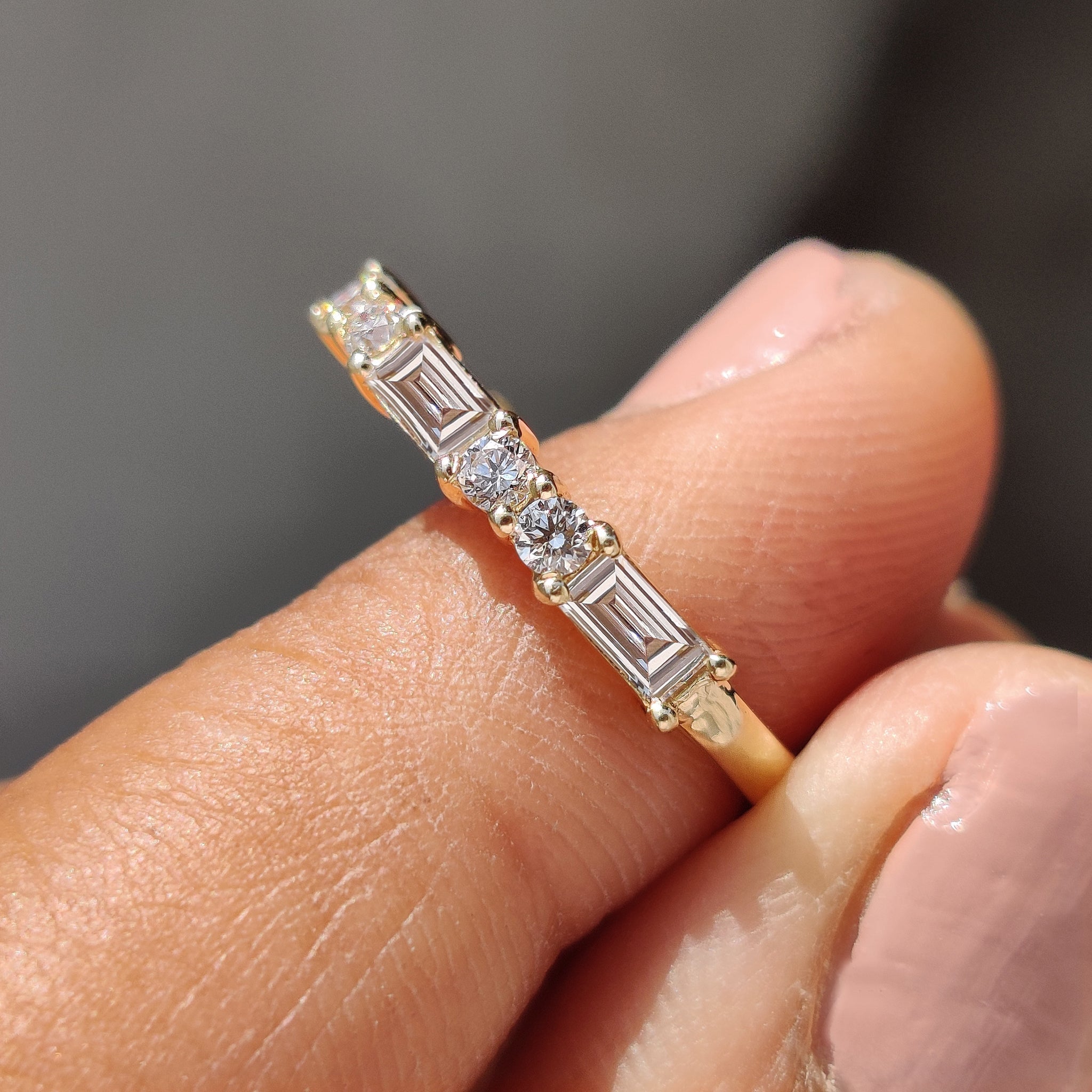 Baguette And Round Wedding Band Secondary image