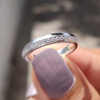 Knife Edge Wedding Band - Pave Diamond