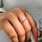 Simple Moissanite Half Eternity Wedding Band