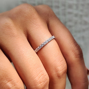 White Gold Wedding Band - Half Eternity