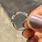 Black Baguette And Round Wedding Band In Eternity Style