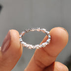 Moissanite Eternity Band With Round Cut Stones