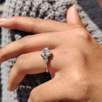 3 Stone Diamond Ring With Oval And Pear Cut
