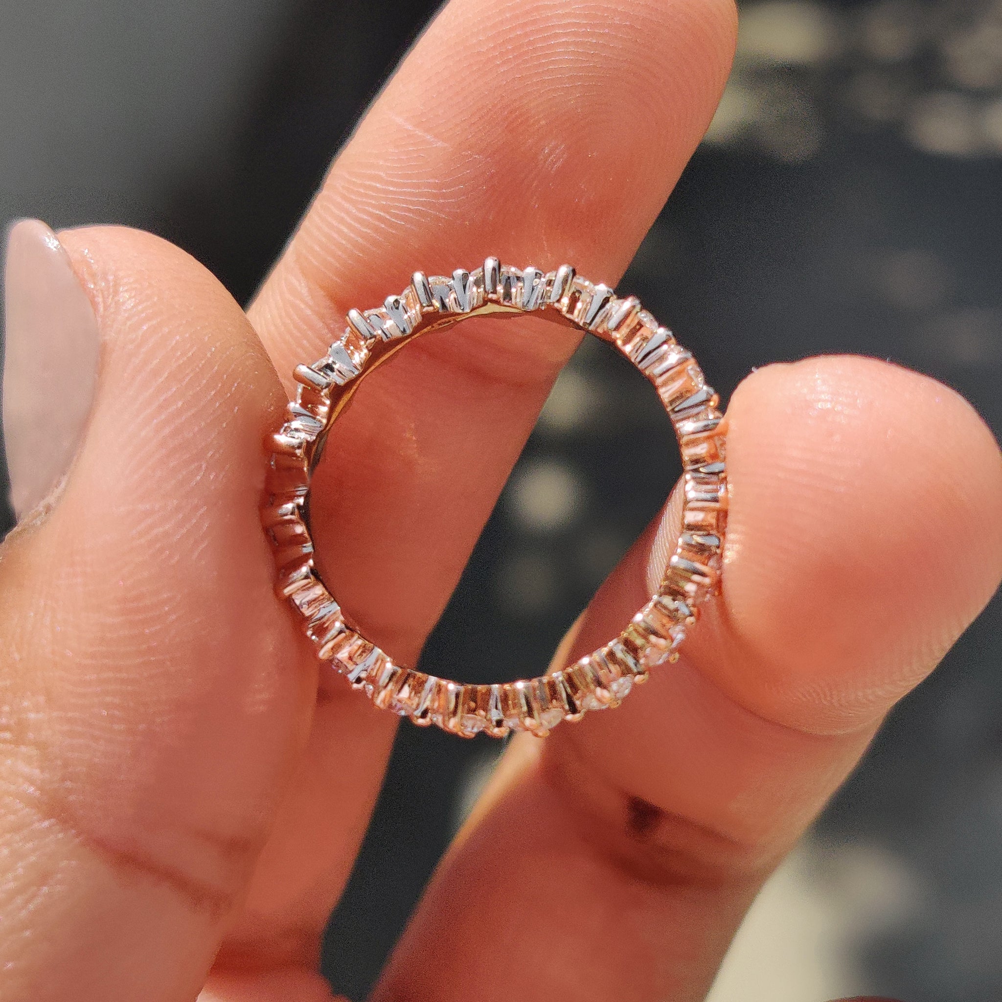 Round Diamond Band - White Gold
