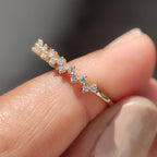 Round Diamond Half Eternity Wedding Band