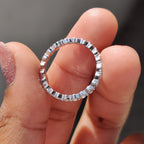 White Gold Wedding Band  - Round Diamond