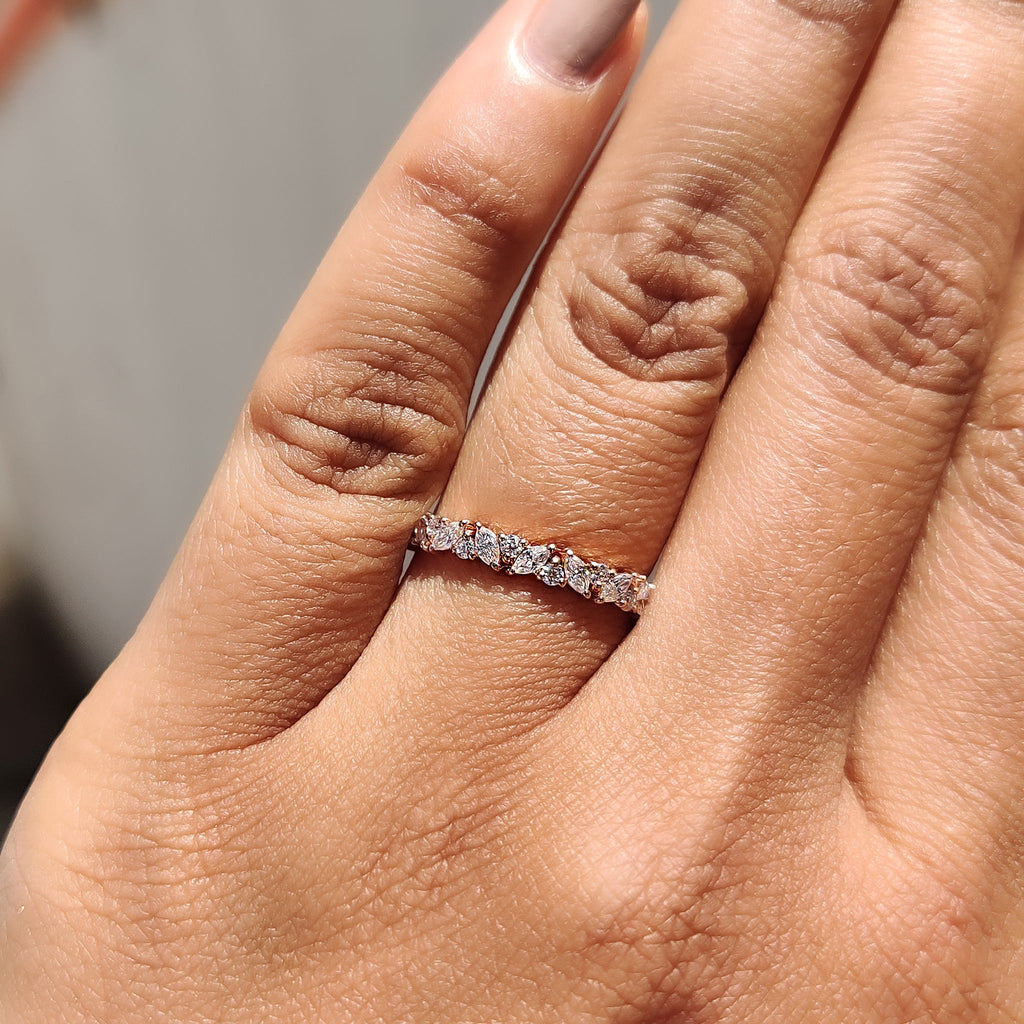 Marquise Cut Wedding Band In Full Eternity Style
