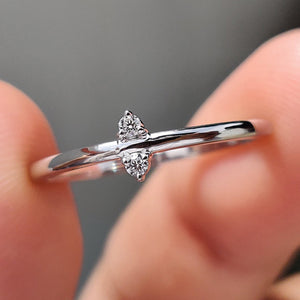 2 Stone Wedding Band In Round Cut