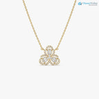 14k Gold Baguette and Round Diamond Pendant 0.25 ctw DisneyValley