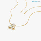 14k Gold Baguette and Round Diamond Pendant 0.25 ctw DisneyValley