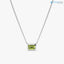 14k Gold Peridot Necklace, Octagon Peridot Stone, Birthstone Necklace DisneyValley