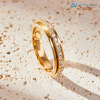 14k Gold Spinning Eternity Band with 0.50 Carat Round Lab Grown Diamonds wedding band - DisneyValley