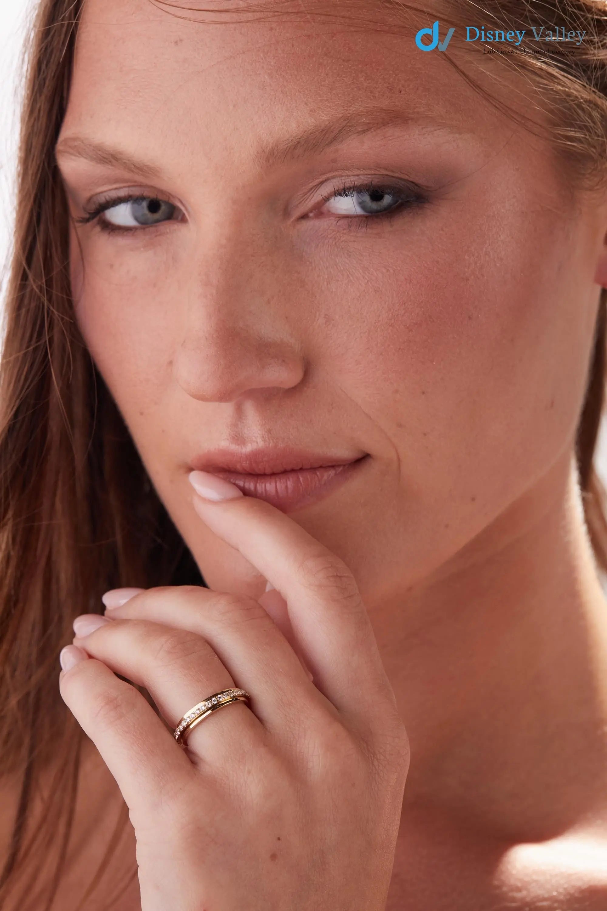 14k Gold Spinning Eternity Band with 0.50 Carat Round Lab Grown Diamonds wedding band - DisneyValley