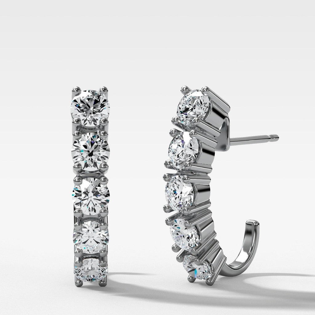 1.5 CTW Five Stone J-Shaped Earrings