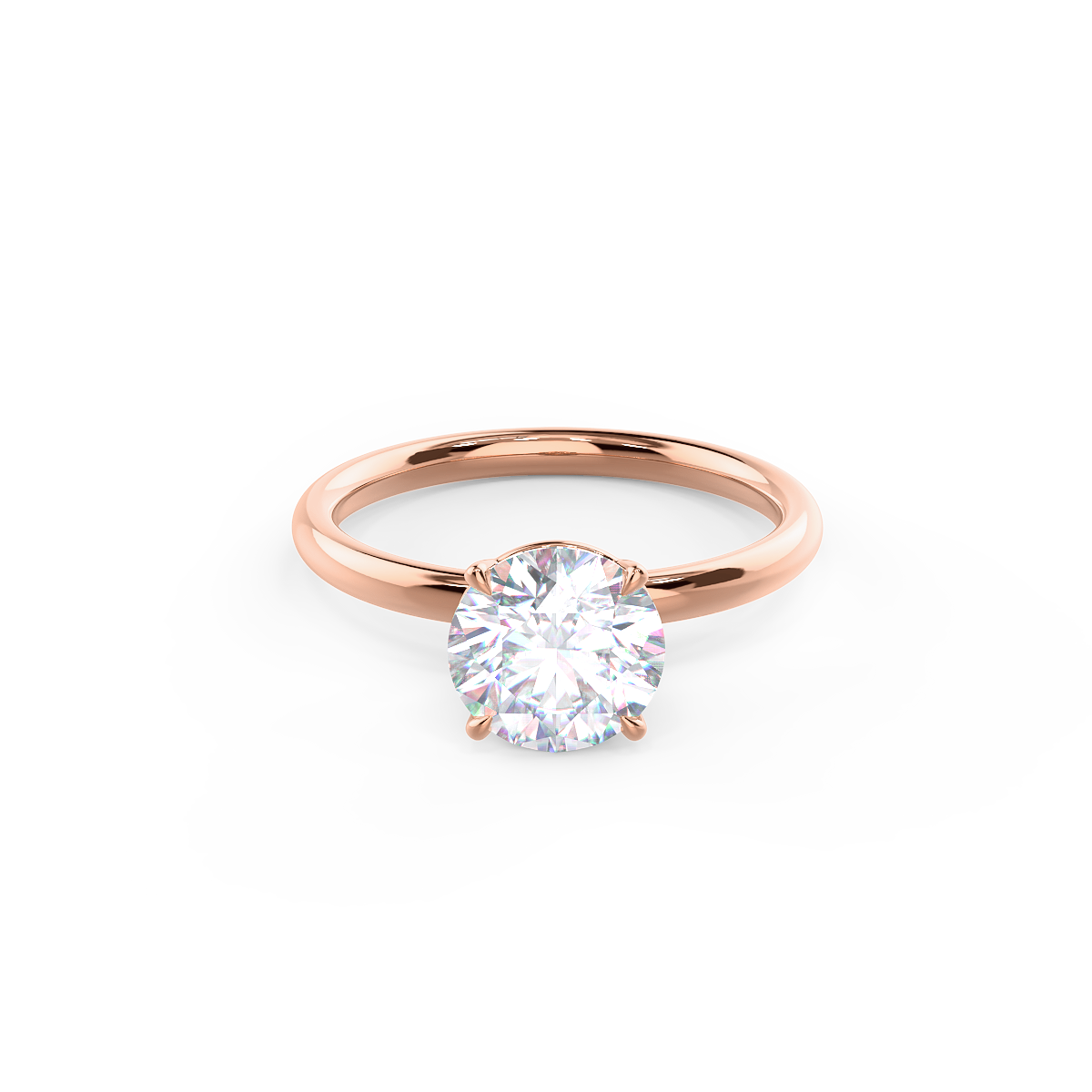 1.75 CT Round Brilliant Cut Moissanite Solitaire Engagement Ring