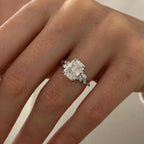 3.0 CT Radiant Cut Moissanite Cluster Style Engagement Ring