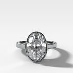 Six Prong Bezel Set Engagement Ring With Antique Oval Cut
