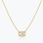0.25-1.0ct Oval Cut Moissanite Solitaire Necklace