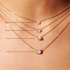 0.25-1.0ct Oval Cut Moissanite Solitaire Necklace