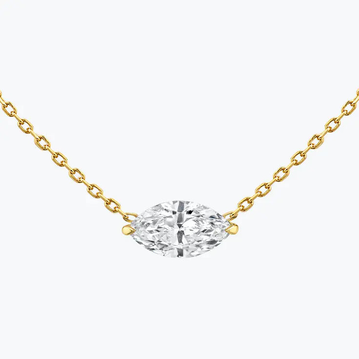 0.25-1.0ct Marquise Cut Moissanite Solitaire Necklace