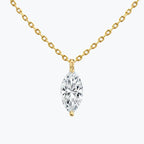 0.25-1.0ct Marquise Cut Moissanite Solitaire Layering Necklace