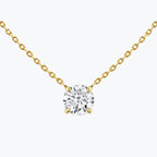 0.25-1.0ct Round Brilliant Cut Moissanite Solitaire Necklace