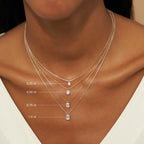 0.25-1.0ct Emerald Cut Moissanite Solitaire Necklace