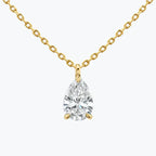 0.25-1.0ct Pear Cut Moissanite Solitaire Necklace