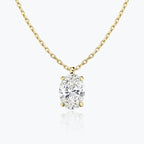 0.25-1.0ct Oval Cut Moissanite Solitaire Necklace