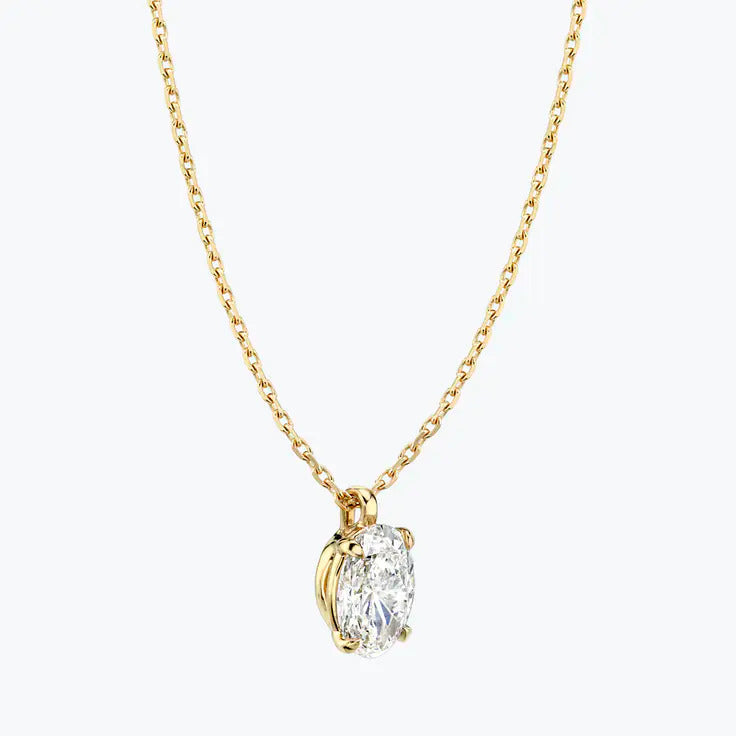 0.25-1.0ct Oval Cut Moissanite Solitaire Necklace