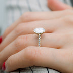 2.25 CT Oval Moissanite Pave Setting Engagement Ring