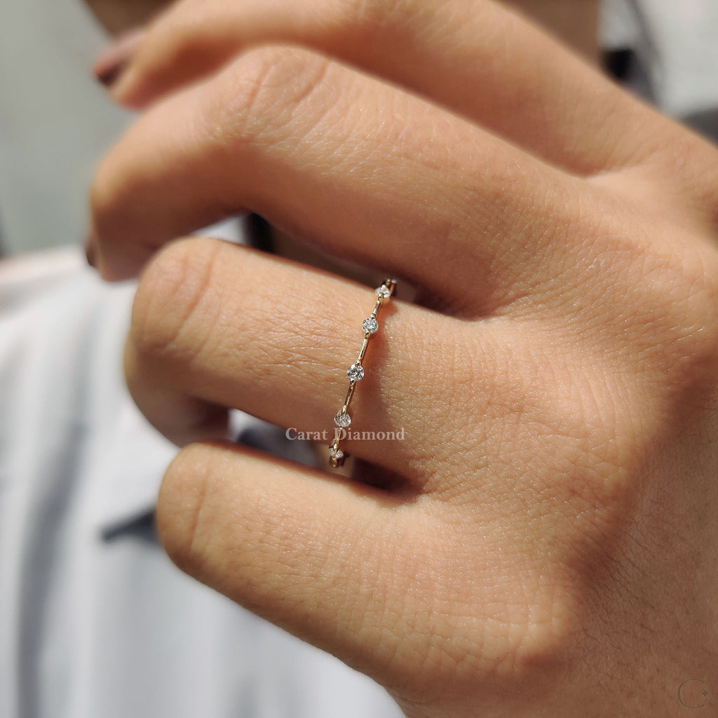Round Diamond Eternity Band in Distance Pave Style