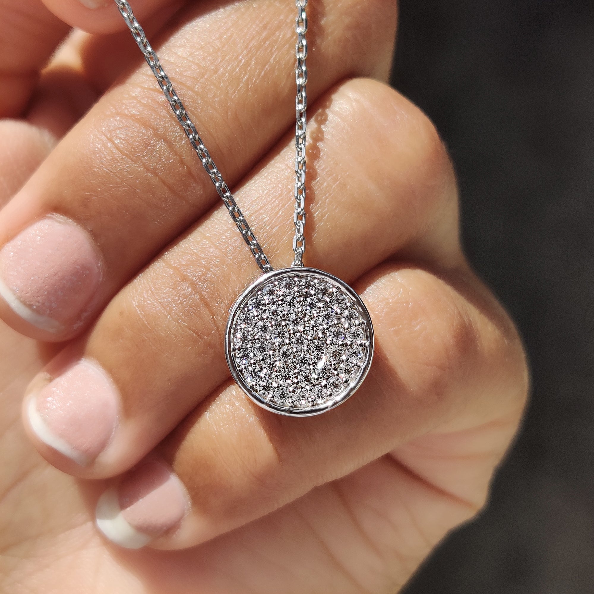 Lab Grown Round Diamond Cluster Pendant