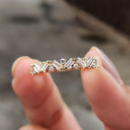 Baguette And Round Wedding Band In Zig Zag Style
