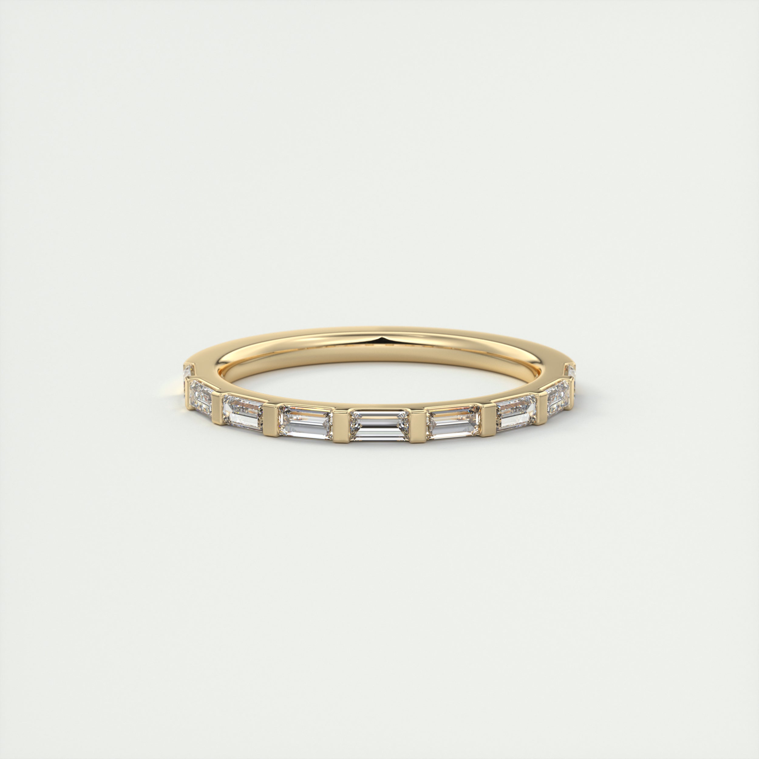 0.60CT Baguette Cut Moissanite Half Eternity Unique Wedding Band Main image