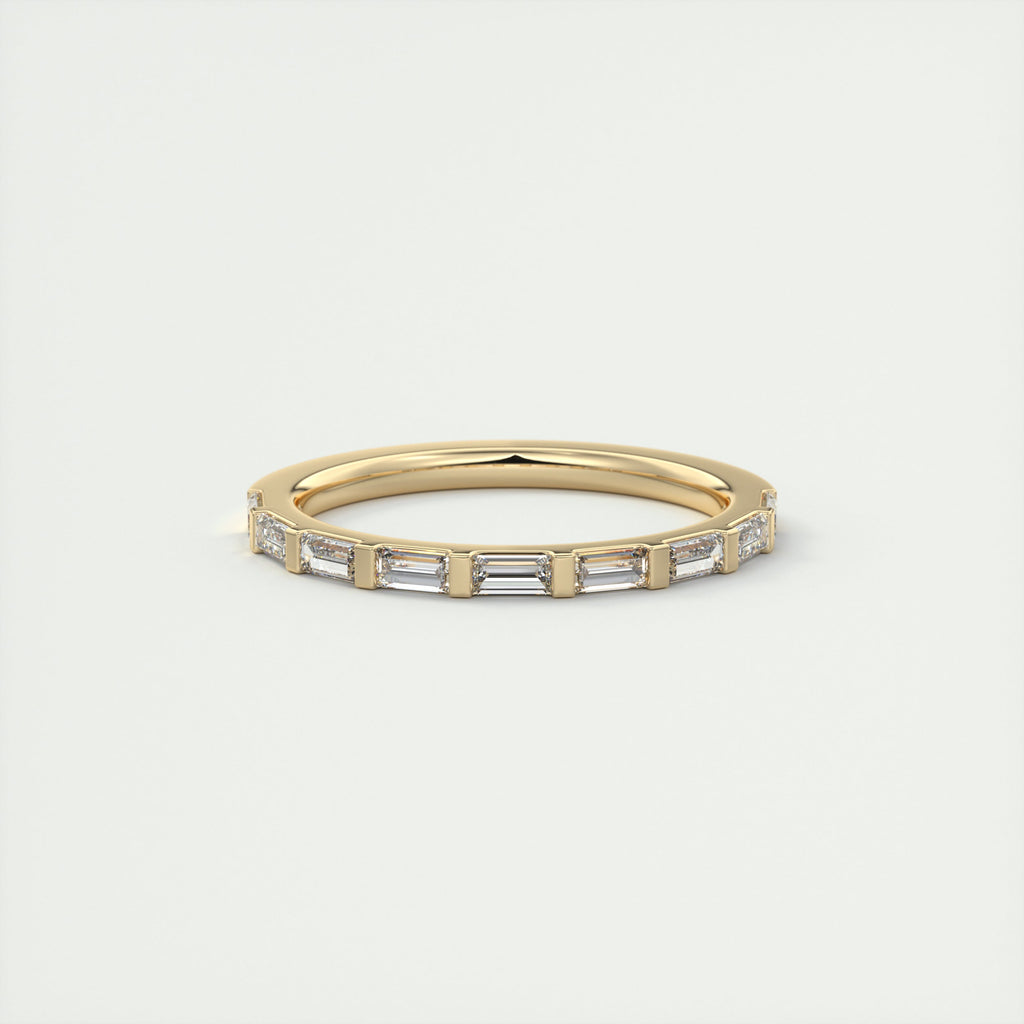 0.60CT Baguette Cut Moissanite Half Eternity Unique Wedding Band