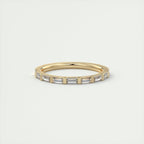 0.60CT Baguette Cut Moissanite Half Eternity Unique Wedding Band
