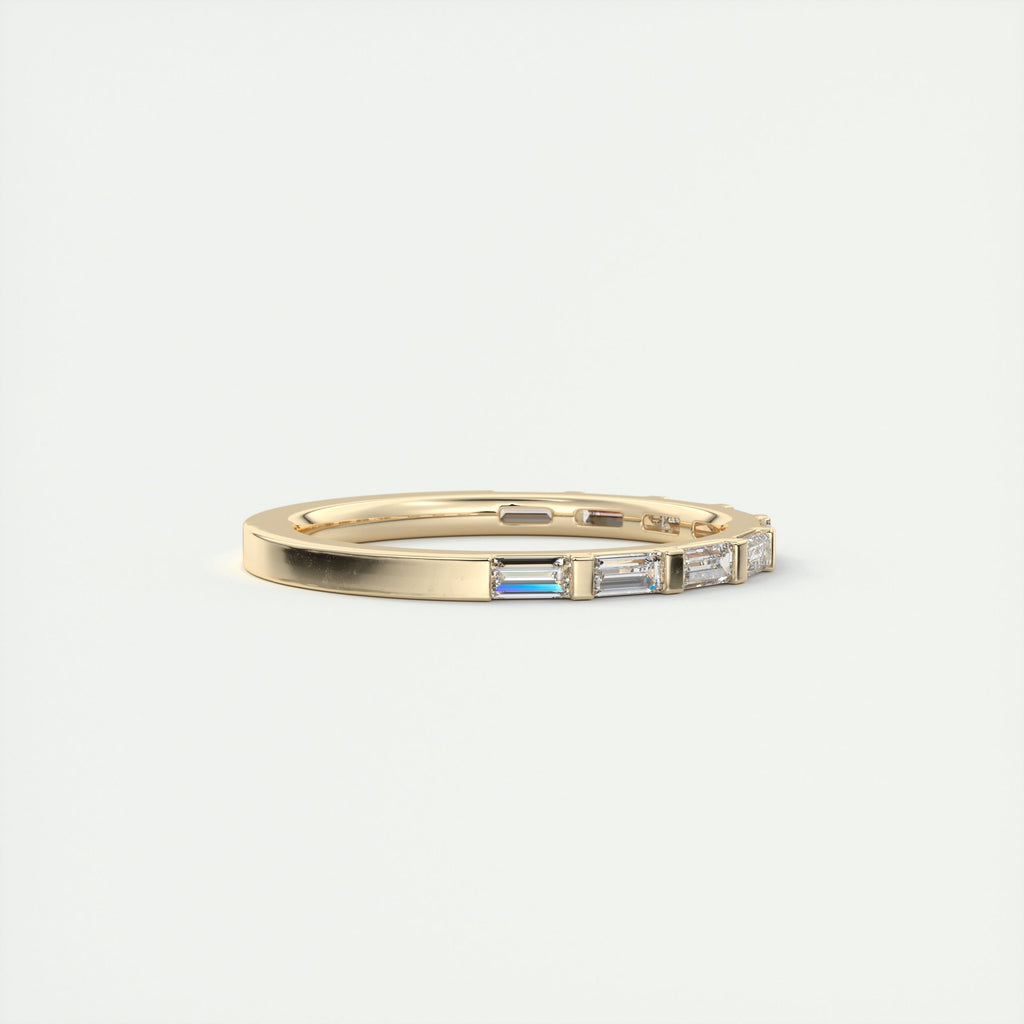0.60CT Baguette Cut Moissanite Half Eternity Unique Wedding Band