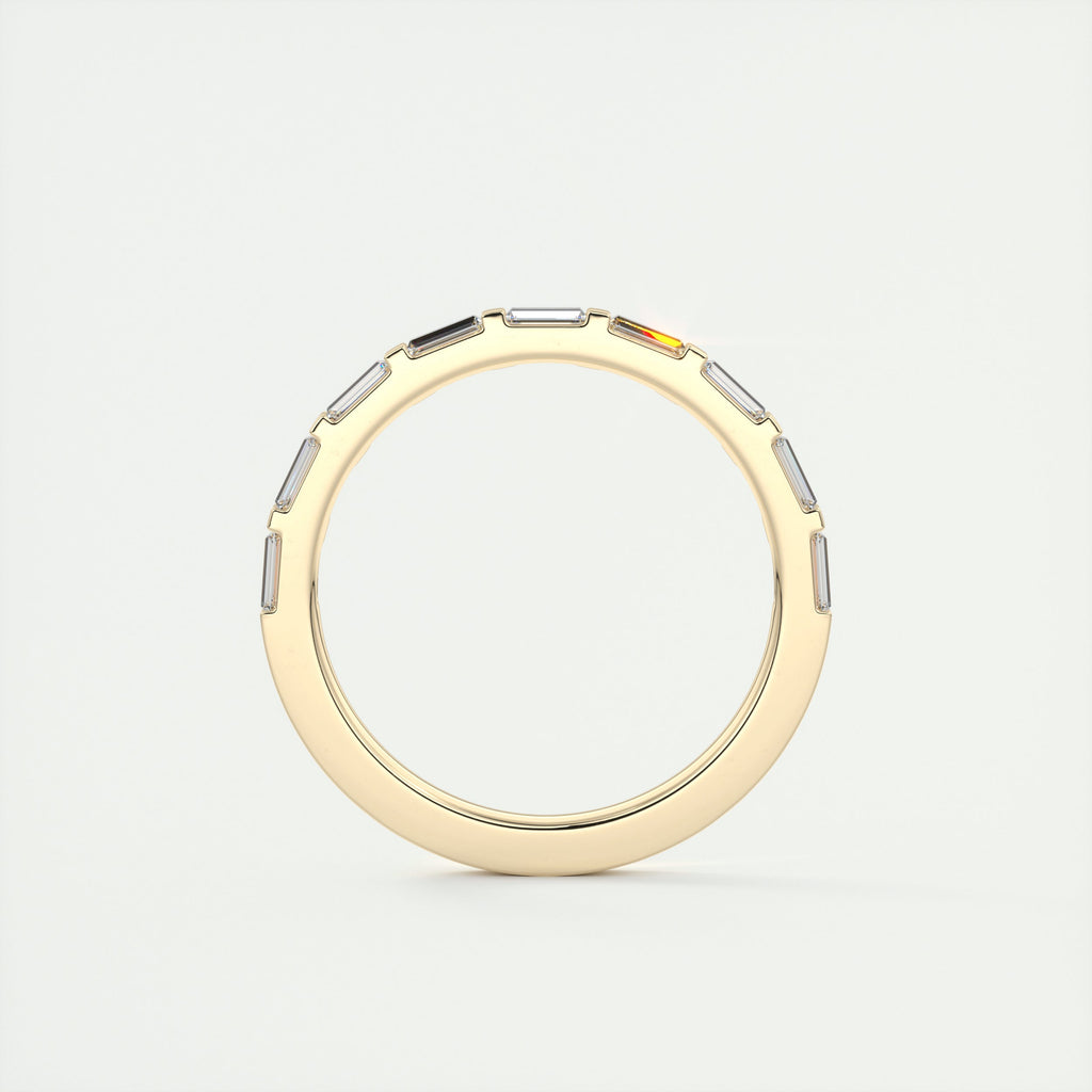 0.60CT Baguette Cut Moissanite Half Eternity Unique Wedding Band
