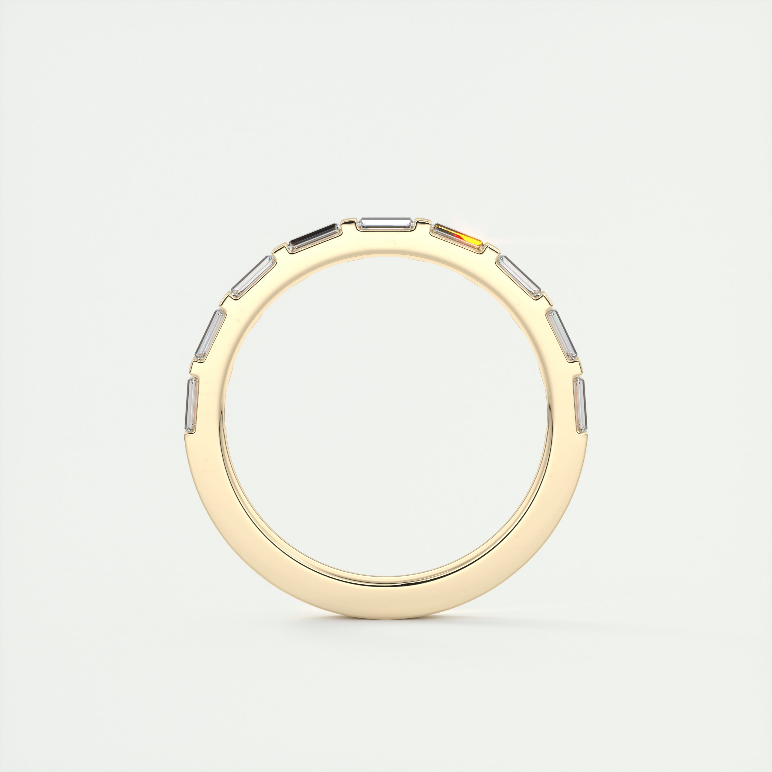 0.60CT Baguette Cut Moissanite Half Eternity Unique Wedding Band