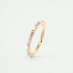 0.60CT Baguette Cut Moissanite Half Eternity Unique Wedding Band