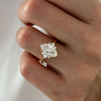 2.0 CT Marquise Cut Moissanite Cluster Style Engagement Ring