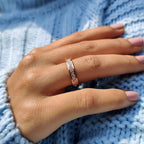 Moissanite Eternity Band With Filigree Detailing
